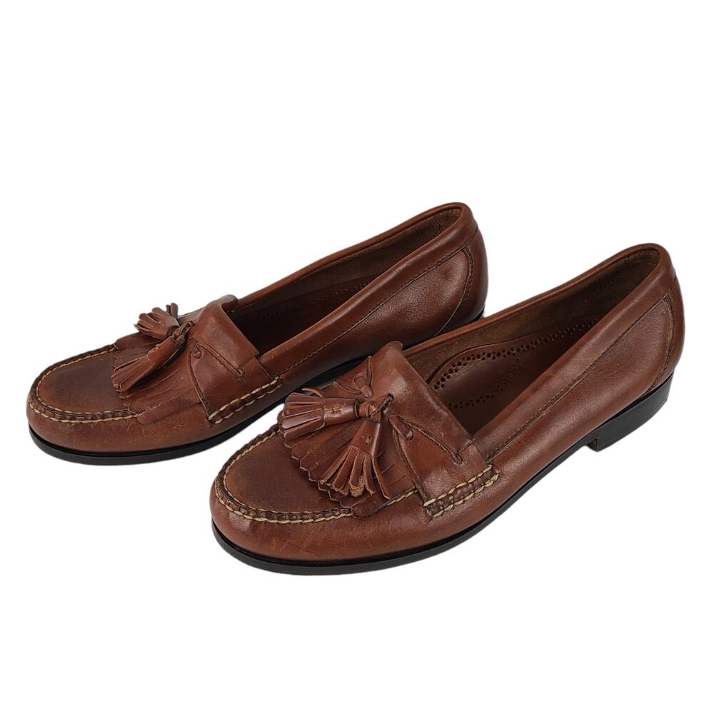 Johnston & Murphy brown tasseled loafers size 9.5M preppy academic shoes